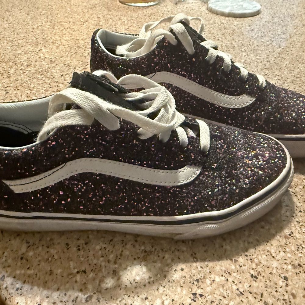 Vans Black and Silver Glitter Sneakers GREAT CONDITION!